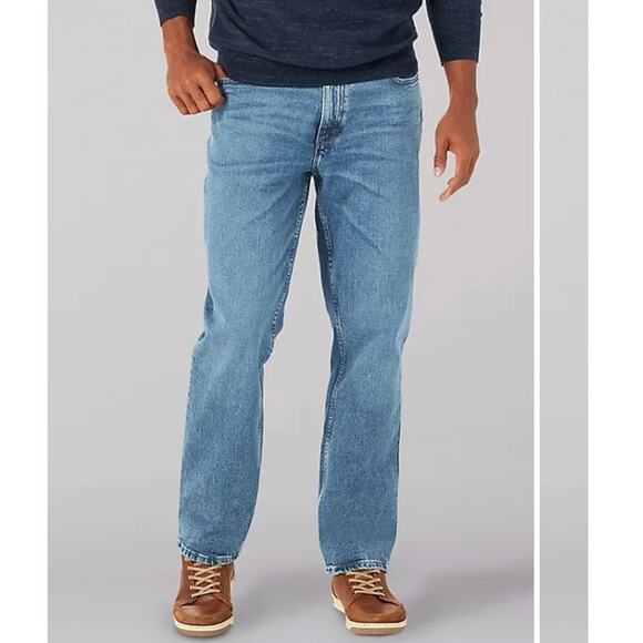 Lee Regular Fit Light Wash Jeans Men’s 33x32 Straight Leg Denim Pants - Picture 1 of 8